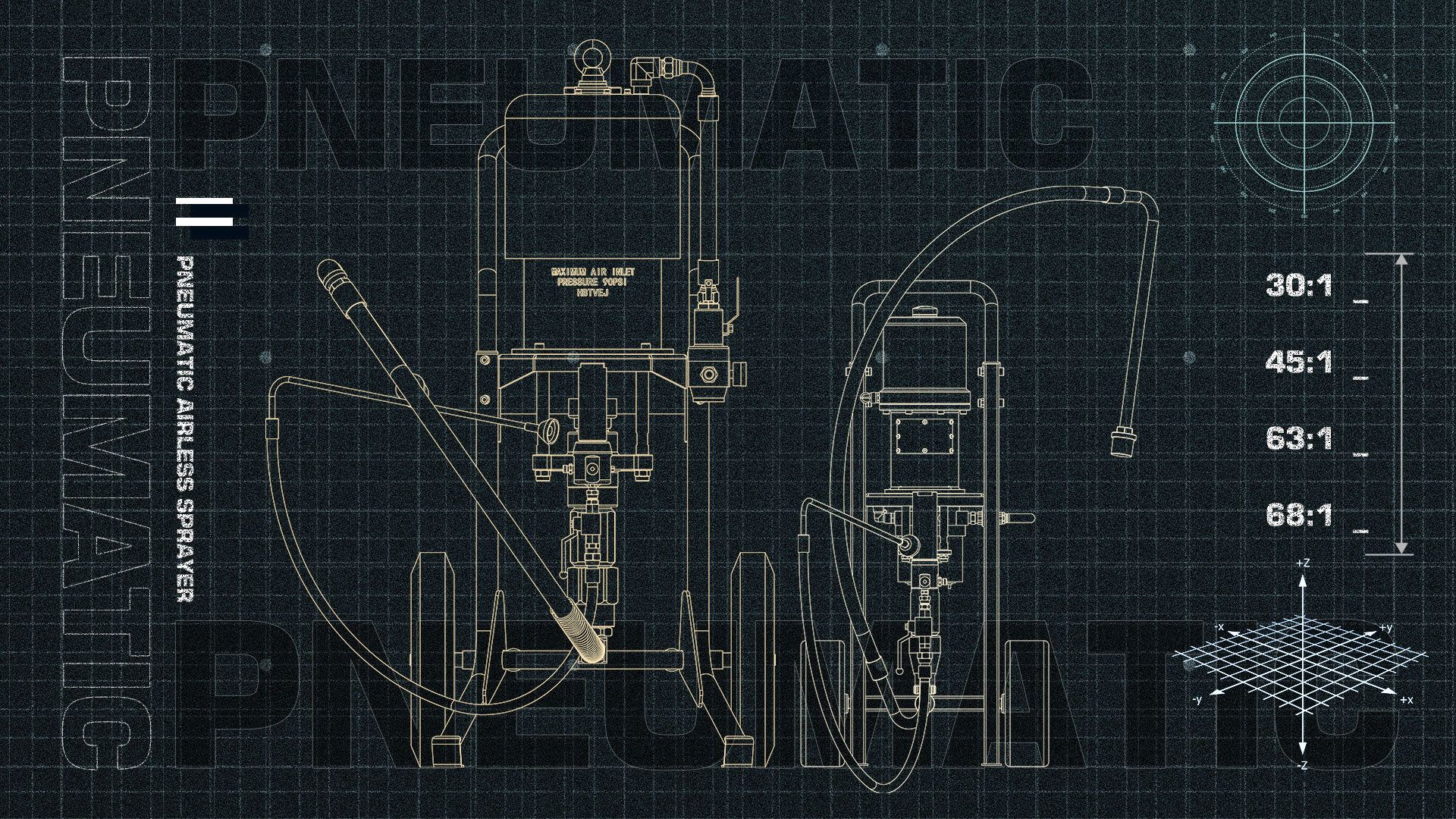Pneumatic Machine for Industrial Coating: HiSprayer HS310 & HS330